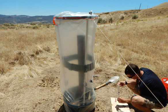 Methane emissions from an abandoned well near Paicines, California are measured.