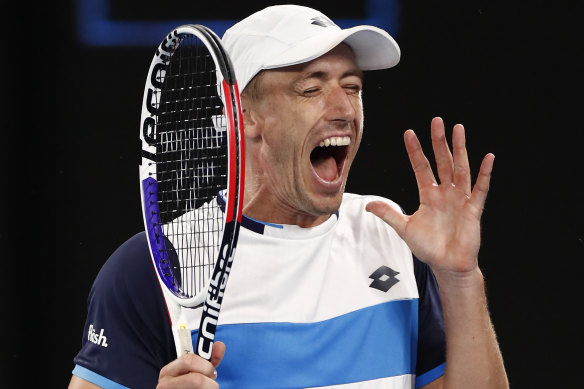 John Millman raced ahead in the tie-breaker but could not hold off Roger Federer.