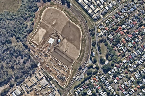 Work on the Nudgee Recreation Reserve captured on July 19.