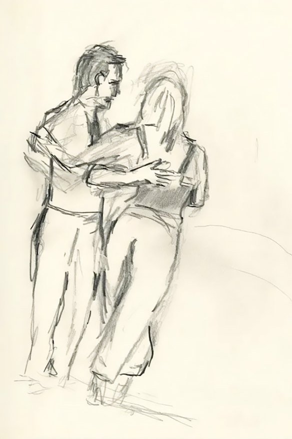 Roller Skaters is one of the Bob Dylan drawings included in Point Blank.

