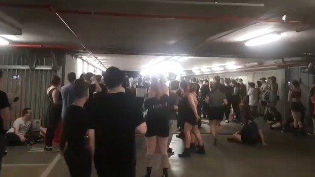 Paramore fans were sent to QUT's underground carpark as the storm hit on Sunday.