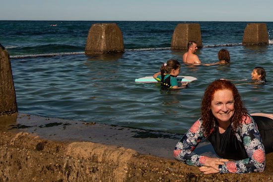 In her element: Helen Pitt at Coogee. 