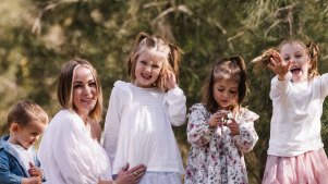 Carmen Walters with her four children.