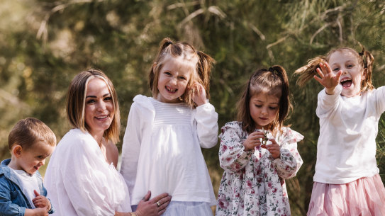 Carmen Walters with her four children.