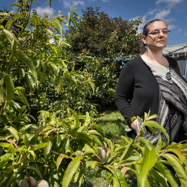 Jennie Jeppesen in her Geelong backyard.