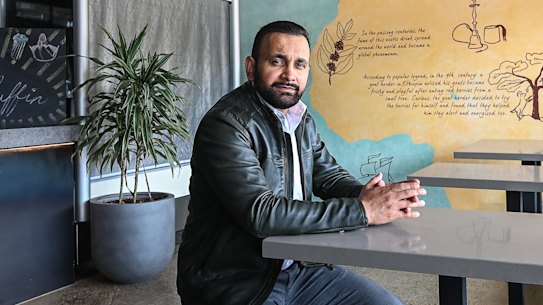 Owner of Humble Harry's Cafe Syed Ahmed.