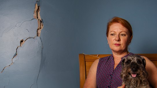 Resident Stephanie Dennett is fighting compensation claims for damages to her home in Carrington Street, North Strathfield.