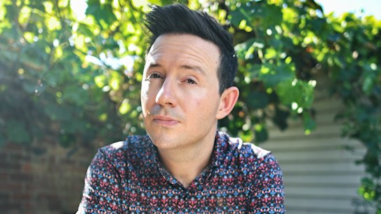 Nath Valvo in the back yard of his Melbourne home.