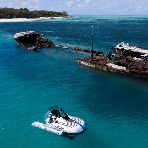 The submarine rideshare service will operate for a short time in the southern Great Barrier Reef before moving north.