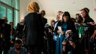 Senator Fatima Payman takes questions from the media after announcing she has quit the Labor Party.