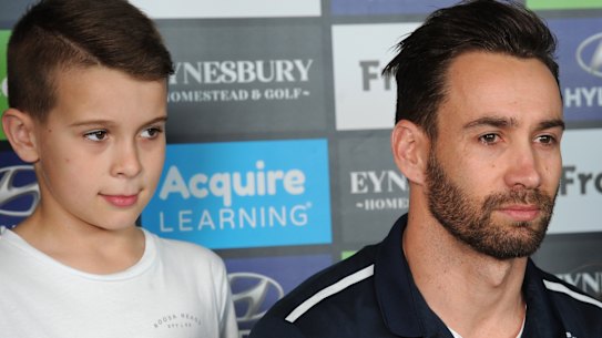 Cody Walker at his dad, Andrew’s retirement announcement in 2016.