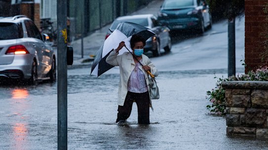 Flash floods have inundated Manly. 
