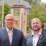 Opposition Leader Peter Dutton with the former Liberal candidate for Whitlam, Benjamin Britton, in January.