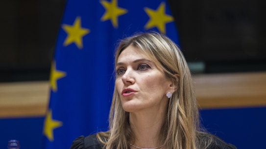 Greek politician and European Parliament vice-president Eva Kaili.