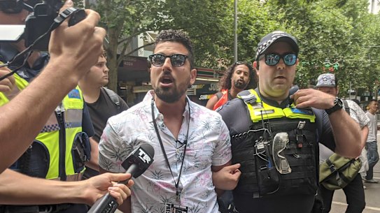 Avi Yemini at an Invasion Day rally in 2020.