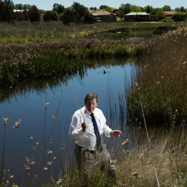 Orange mayor Reg Kidd at the Ploughman's Creek Wetlands.