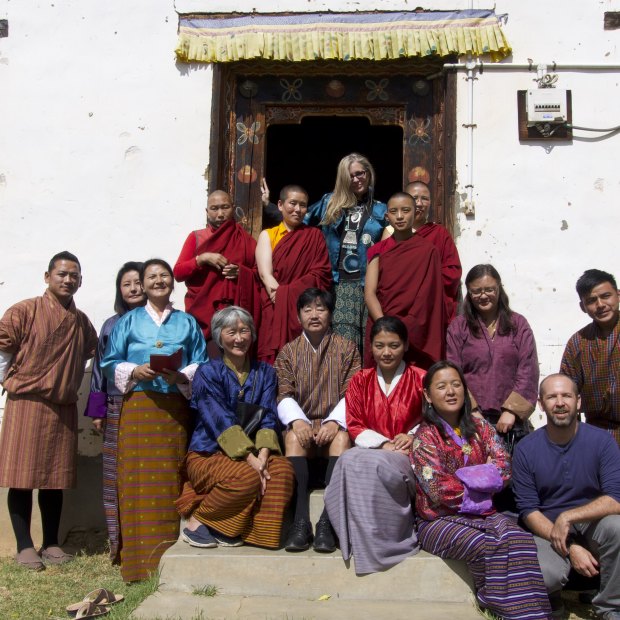 Busquets during a visit to a Bhutan nunnery in 2019. Most of her energy now goes into charitable work.
