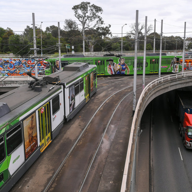 Eloque monitors were installed on the tram bridge at St Kilda Junction.