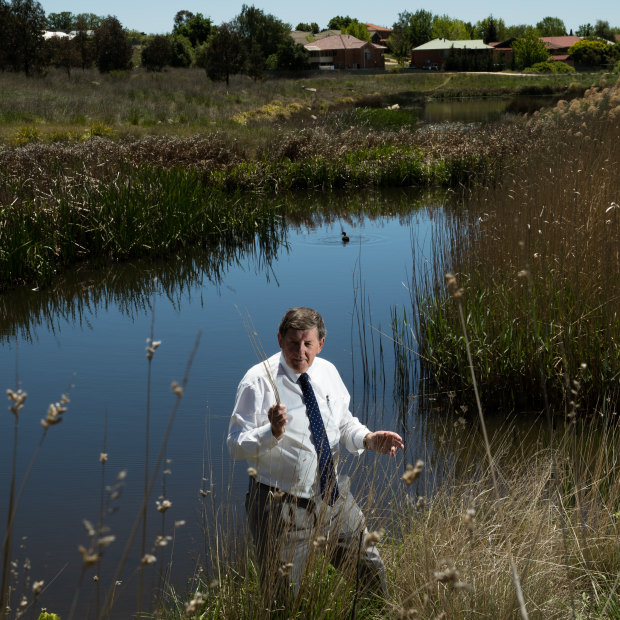 Orange mayor Reg Kidd at the Ploughman's Creek Wetlands.