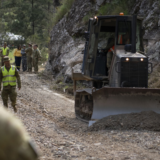 ADF personnel have been clearing and regrading the flood-damaged Toorumbee Road.