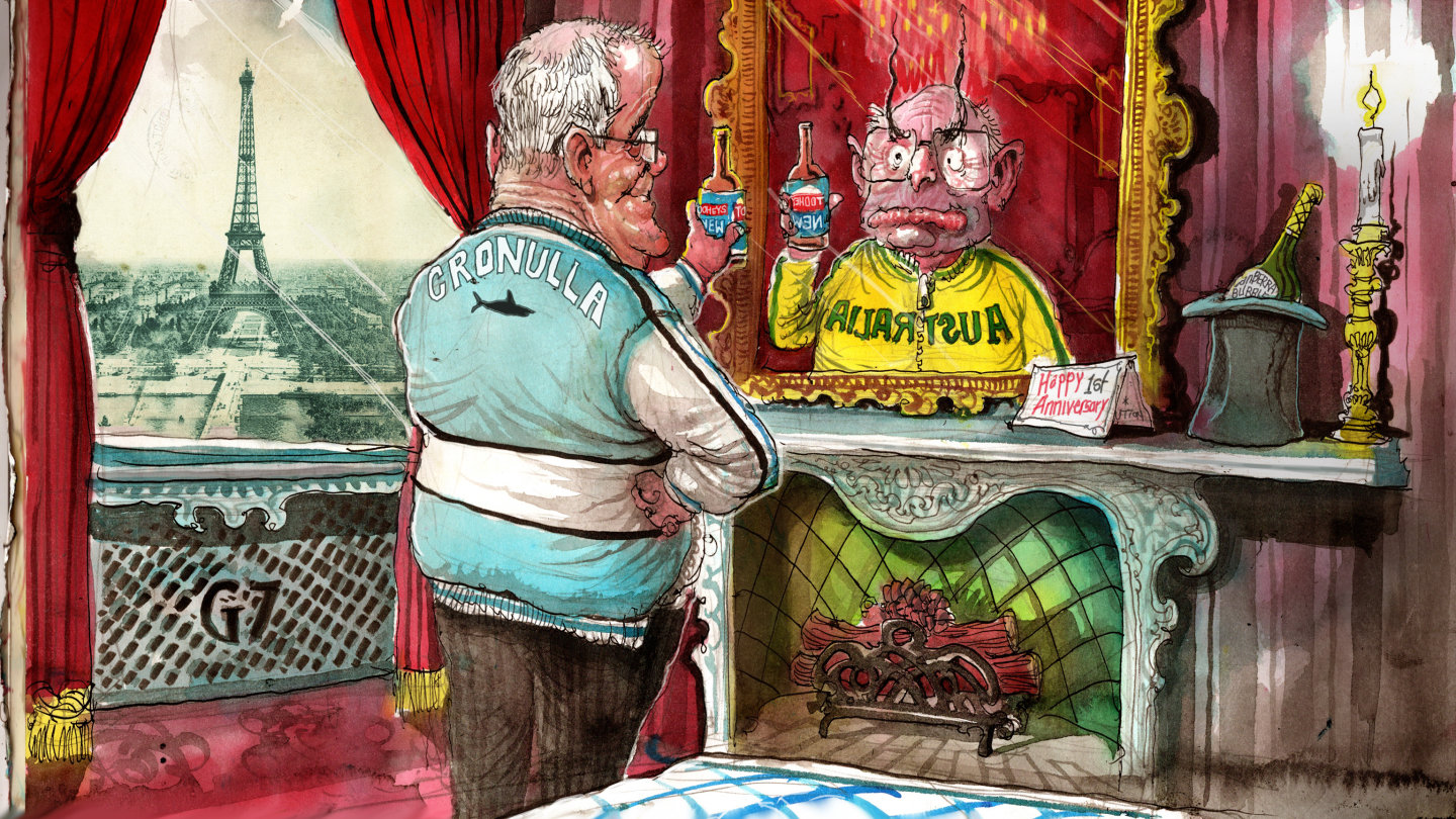 Image result for david rowe morrison morphing into john howard
