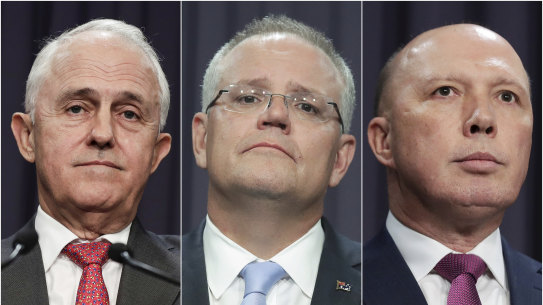 Malcolm Turnbull, Scott Morrison and Peter Dutton fought for the Liberal Party leadership in 2018.