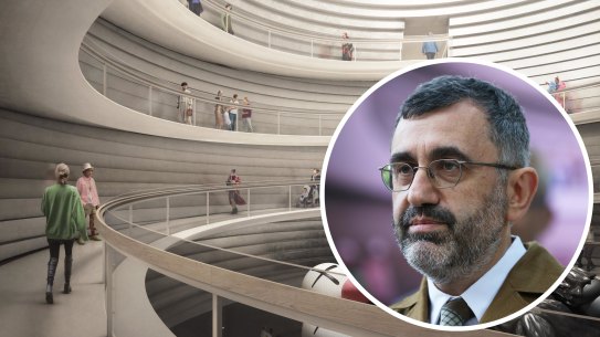 The winning concept design for NGV Contemporary by Angelo Candalepas (pictured) and Associates.