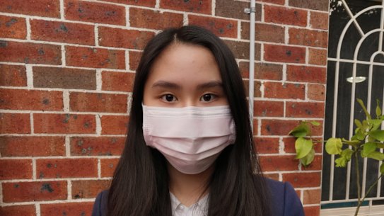 Year 12 student Vanessa Fu wears a mask to school every day.
