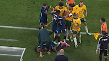 Brazil and the Socceroos’ melee heads to the sideline.
