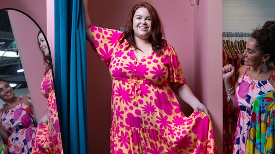 The Age, fashion. Plus size influencer, Curvy Sam. Pic Simon Schluter 20 March 2023.