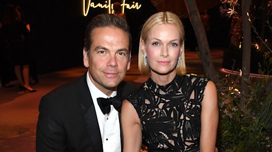 Lachlan with his wife, Sarah, in California in 2020, before their return to Australia.