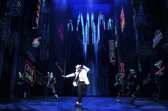 Myles Frost as Michael Jackson in the musical MJ.