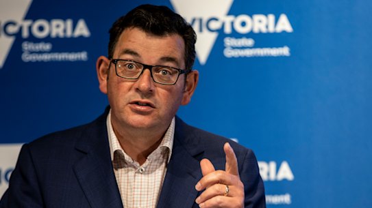Daniel Andrews announcing the short, sharp lockdown on Friday.