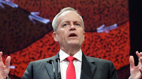 Opposition Leader Bill Shorten on the second day of the Labor conference. 