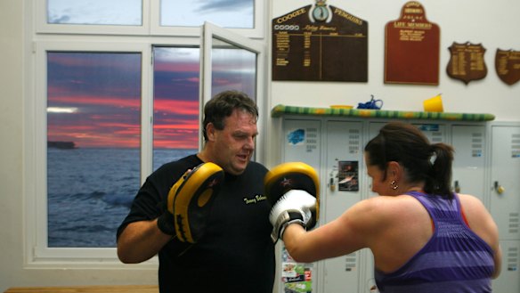 Eric de Haart during a workout at Coogee Surf Club just before dawn in 2008. He was training for his marathon in Chile.