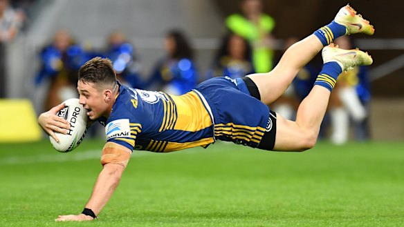 Winning feeling: Reed Mahoney says the lack of off-field distraction over the off-season for the Eels is one reason for their strong start.