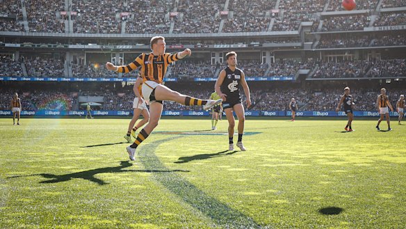 James Sicily in action as Hawthorn beat Carlton last month.