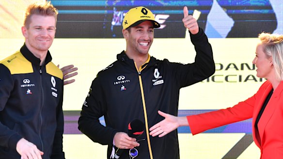All smiles: Daniel Ricciardo meets the Melbourne fans.