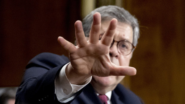 US Attorney-General William Barr, above, denied he misled Congress.