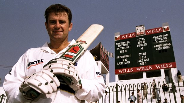 Mark Taylor after his 334 in Peshawar in 1998.