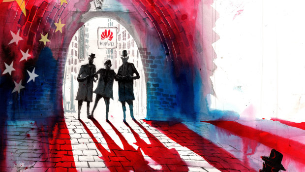 FBI agents have asked universities if Huawei may have stolen important intellectual property. Illustration: David Rowe