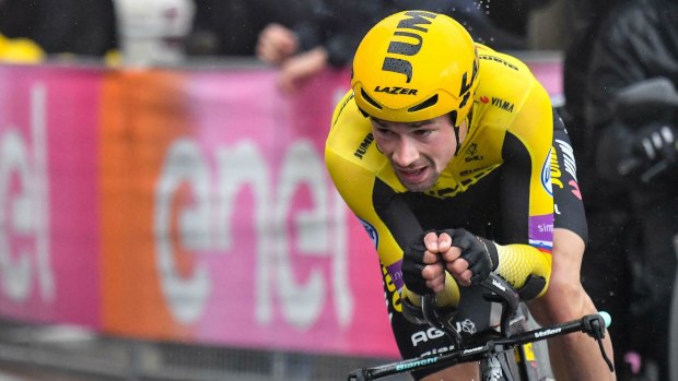 Primoz Roglic took control of the time trial in stage nine of the Giro.