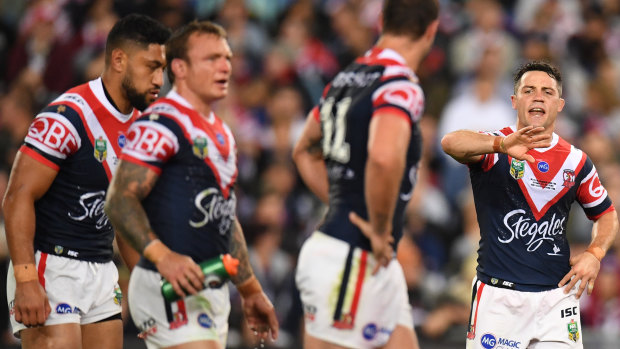 Heard but not seen: Cooper Cronk's physical involvement was minimal in the opening stages. 