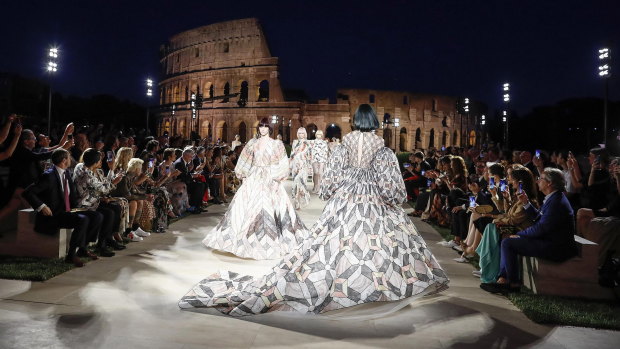 Balloon sleeves at Fendi's couture show.