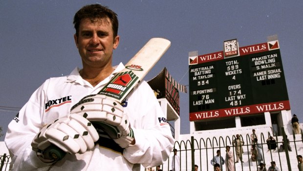 Mark Taylor after his 334 in Peshawar in 1998.