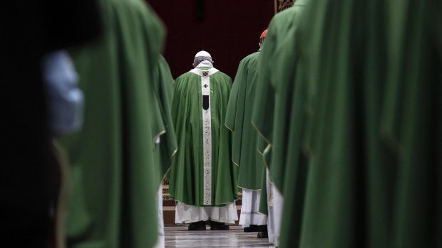 Pope Francis celebrates Mass at the Vatican.