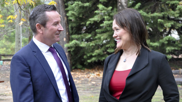 Here we go again: WA Premier Mark McGowan and Labor's new candidate for Darling Range, Tania Lawrence.