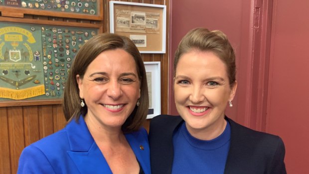 Opposition Leader Deb Frecklington with candidate Lauren Day.