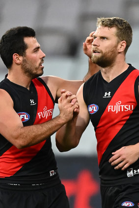 Alec Waterman and Jake Stringer celebrate.