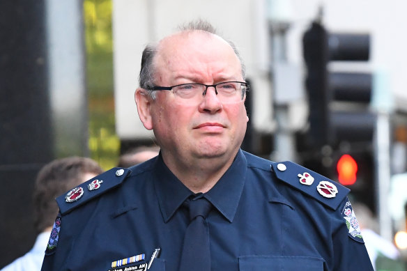 Victoria Police Chief Commissioner Graham Ashton arrives at the royal commission on Monday morning.